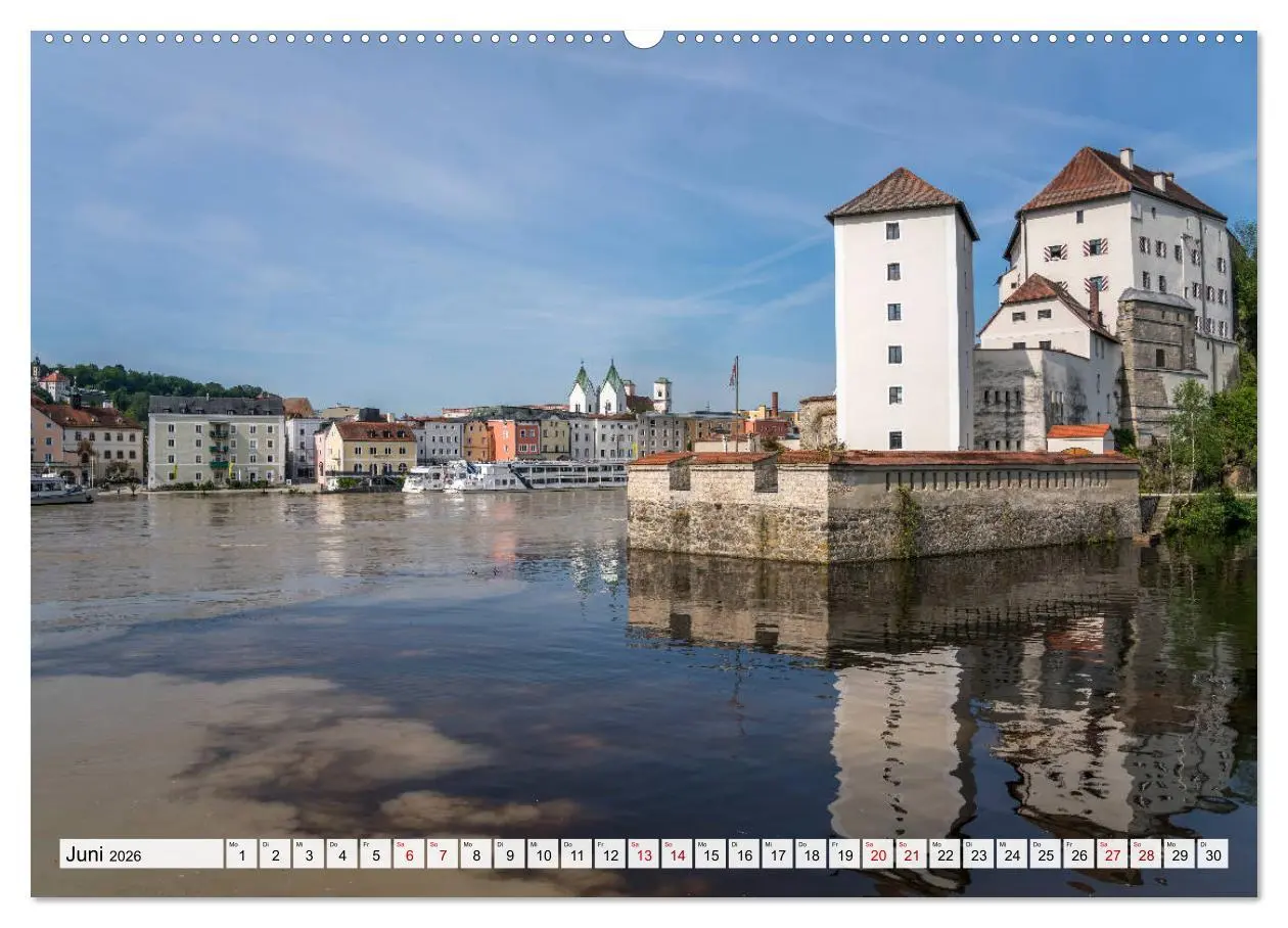 Bild: 9783457689806 | Drei Flüsse Stadt Passau (hochwertiger Premium Wandkalender 2026...