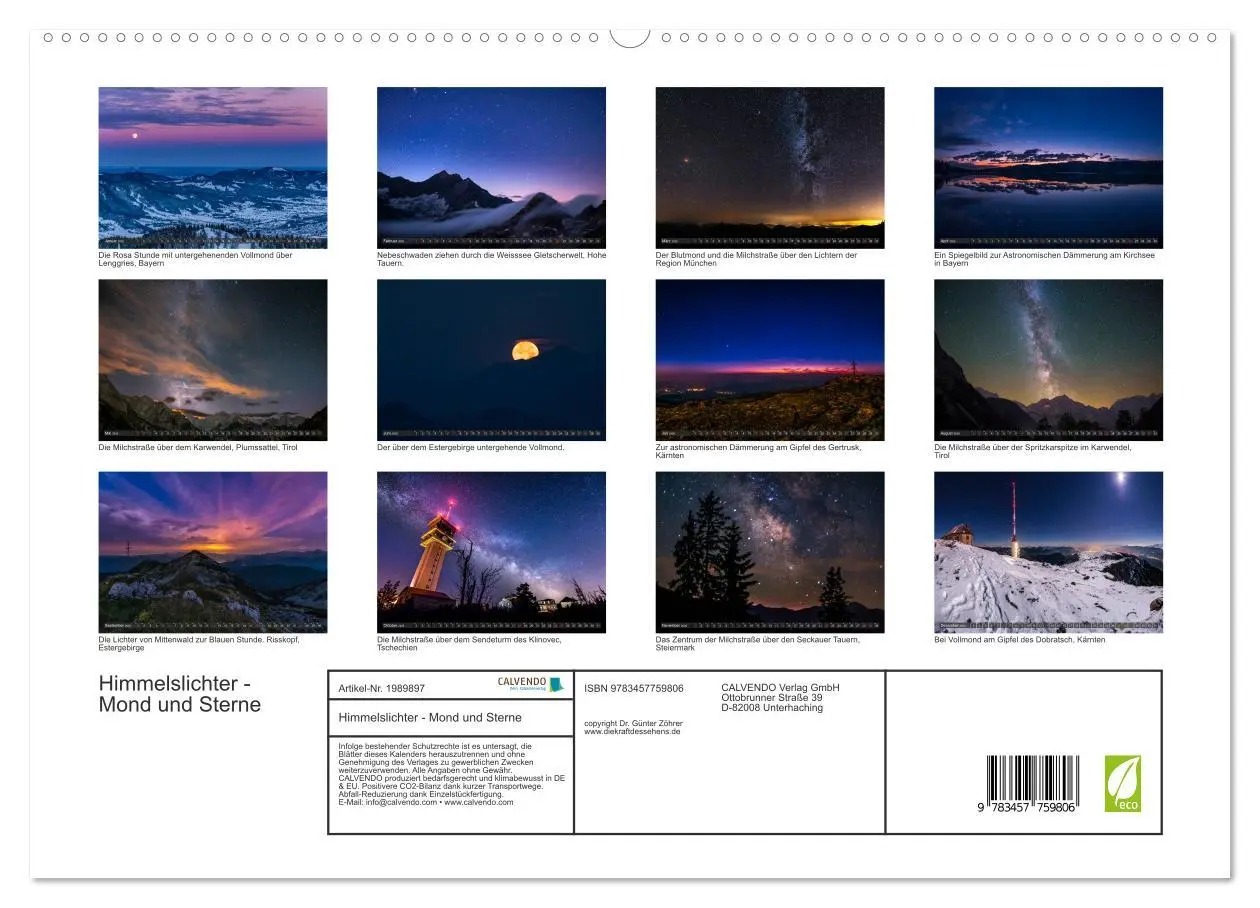 Bild: 9783457759806 | Himmelslichter - Mond und Sterne (hochwertiger Premium Wandkalender...