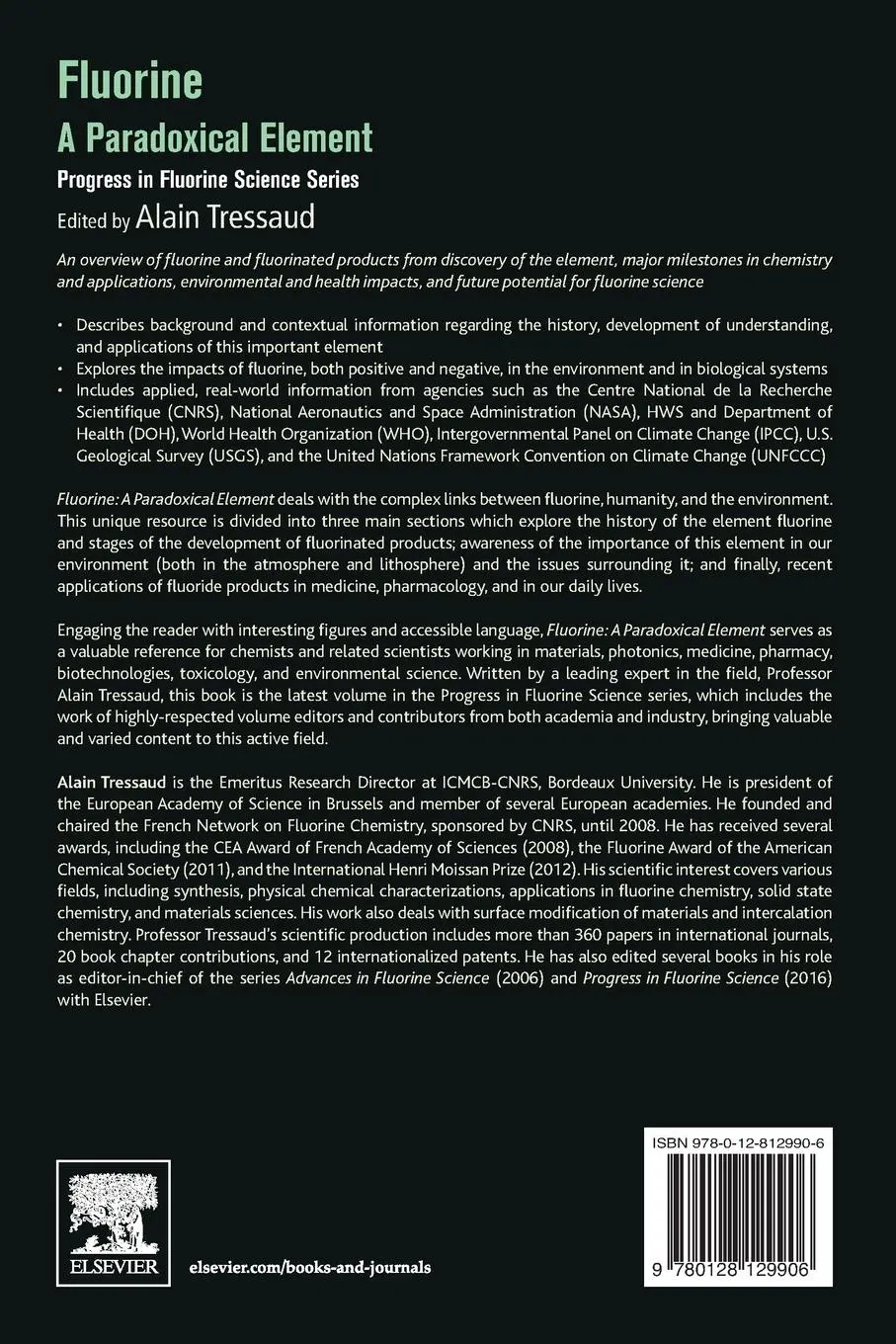 Rückseite: 9780128129906 | Fluorine | A Paradoxical Element | Alain Tressaud | Taschenbuch | 2018