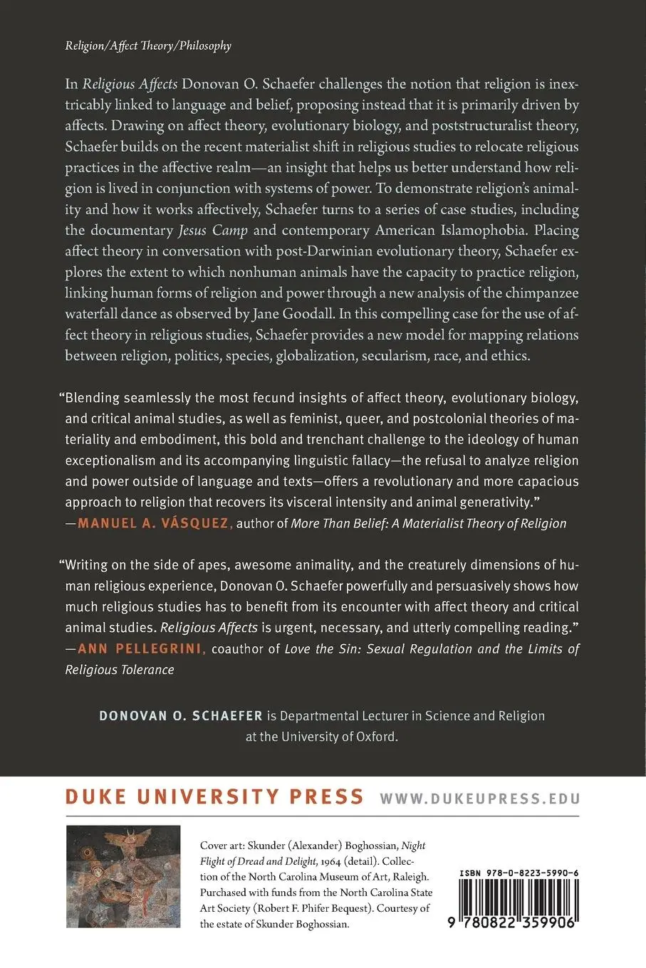 Rückseite: 9780822359906 | Religious Affects | Animality, Evolution, and Power | Schaefer | Buch