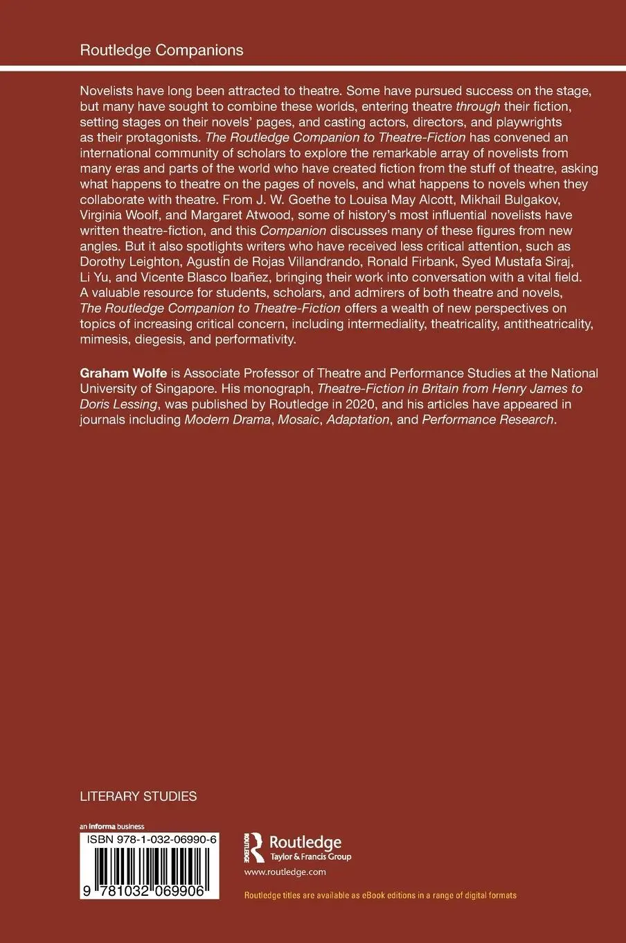 Rückseite: 9781032069906 | The Routledge Companion to Theatre-Fiction | Graham Wolfe | Buch