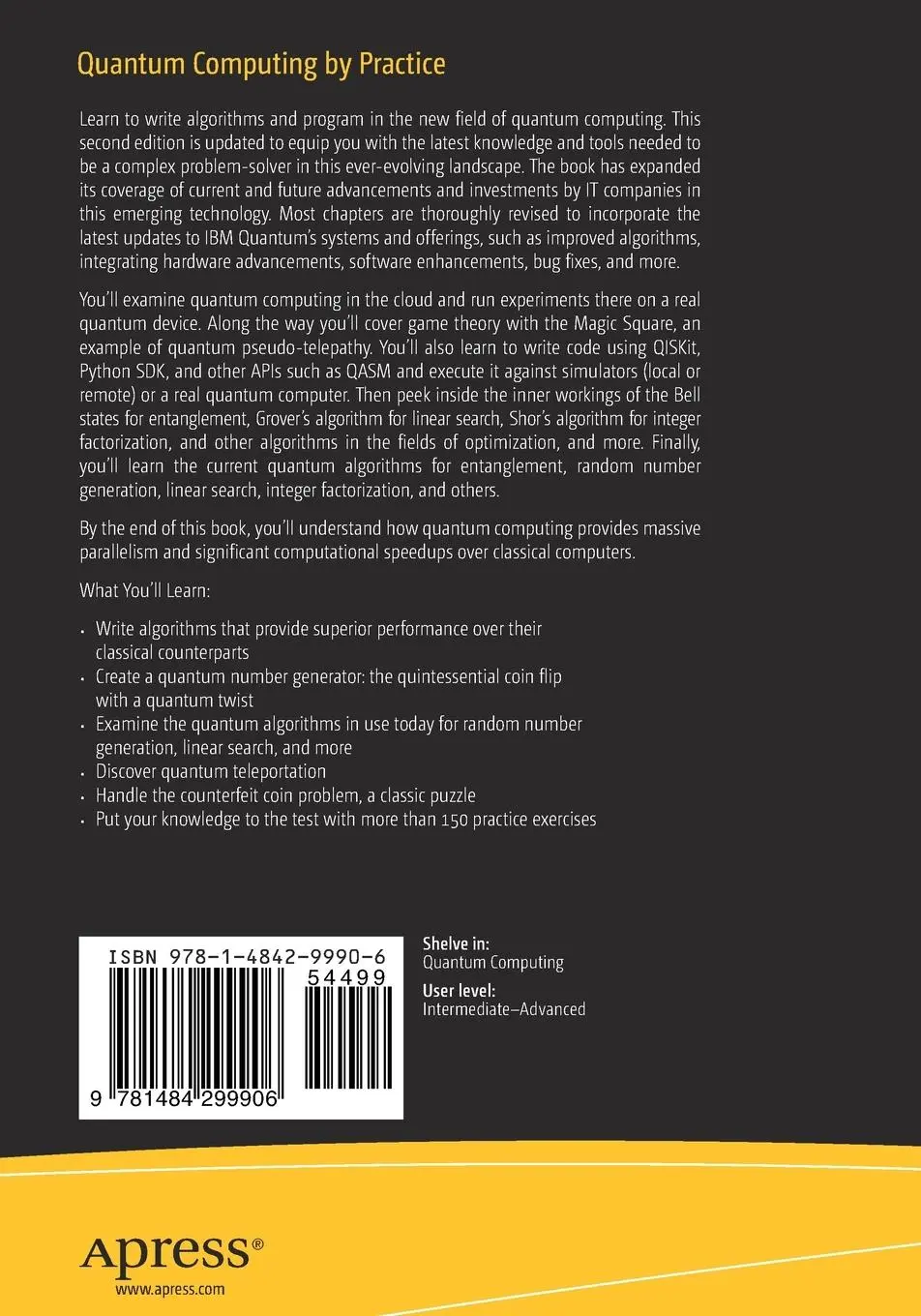 Rückseite: 9781484299906 | Quantum Computing by Practice | Vladimir Silva | Taschenbuch | xxii