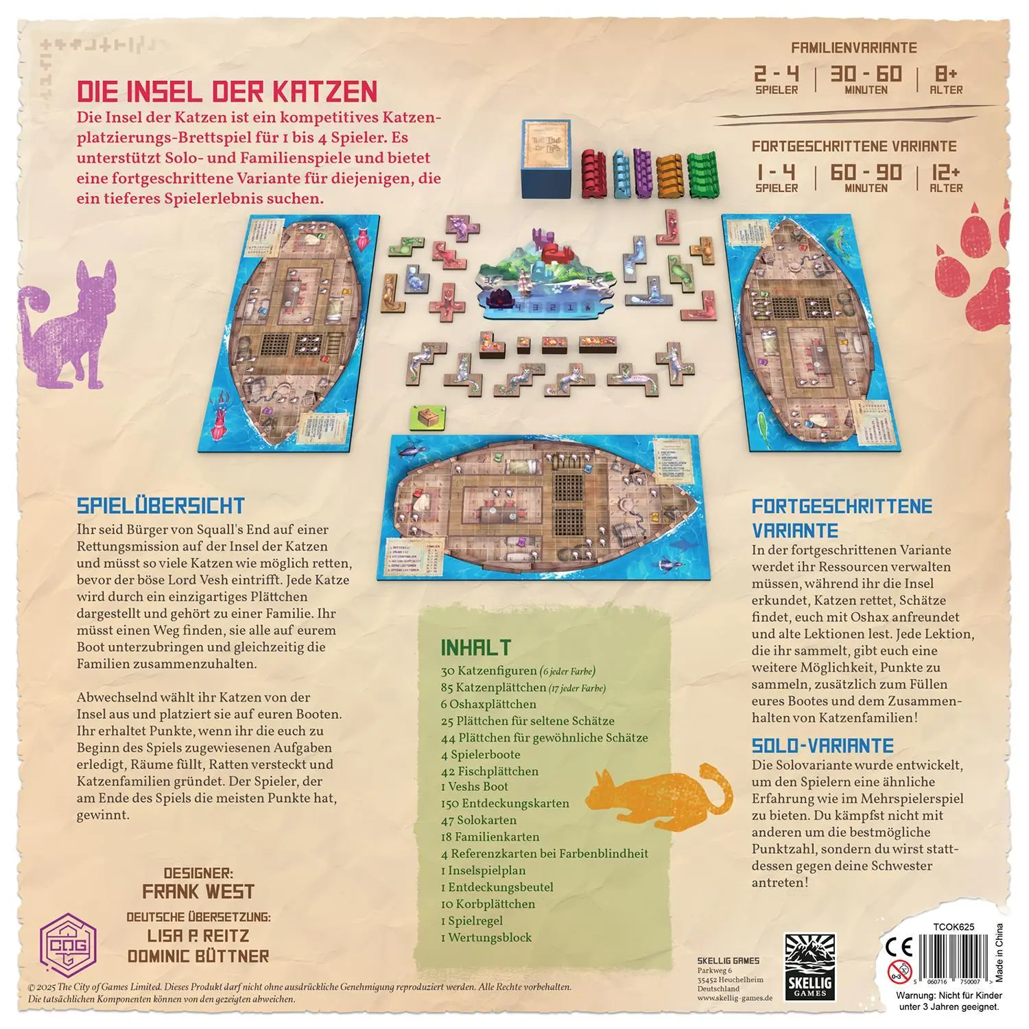Bild: 5060716750007 | Die Insel der Katzen | Frank West | Spiel | 0048-0002-01 | Deutsch