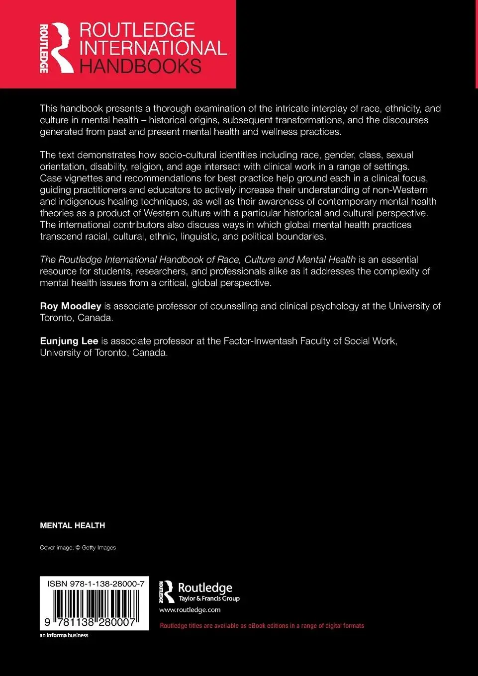 Rückseite: 9781138280007 | The Routledge International Handbook of Race, Culture and Mental...