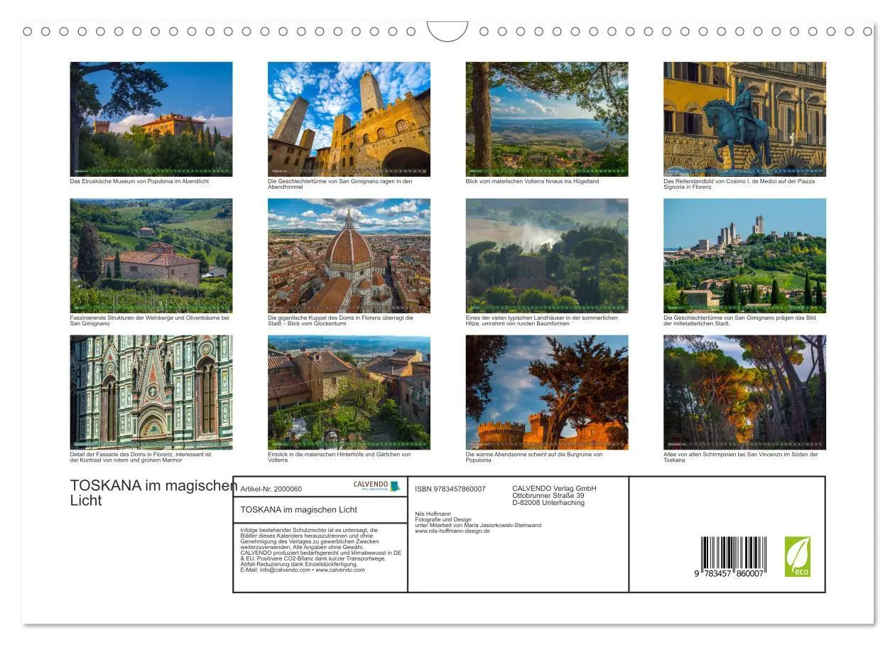 Bild: 9783457860007 | TOSKANA im magischen Licht (Wandkalender 2026 DIN A3 quer),...
