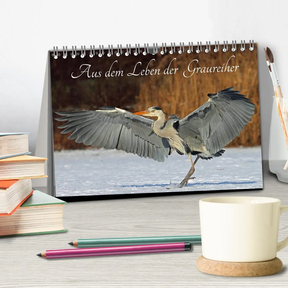 Bild: 9783516020007 | Aus dem Leben der Graureiher (Tischkalender 2026 DIN A5 quer),...
