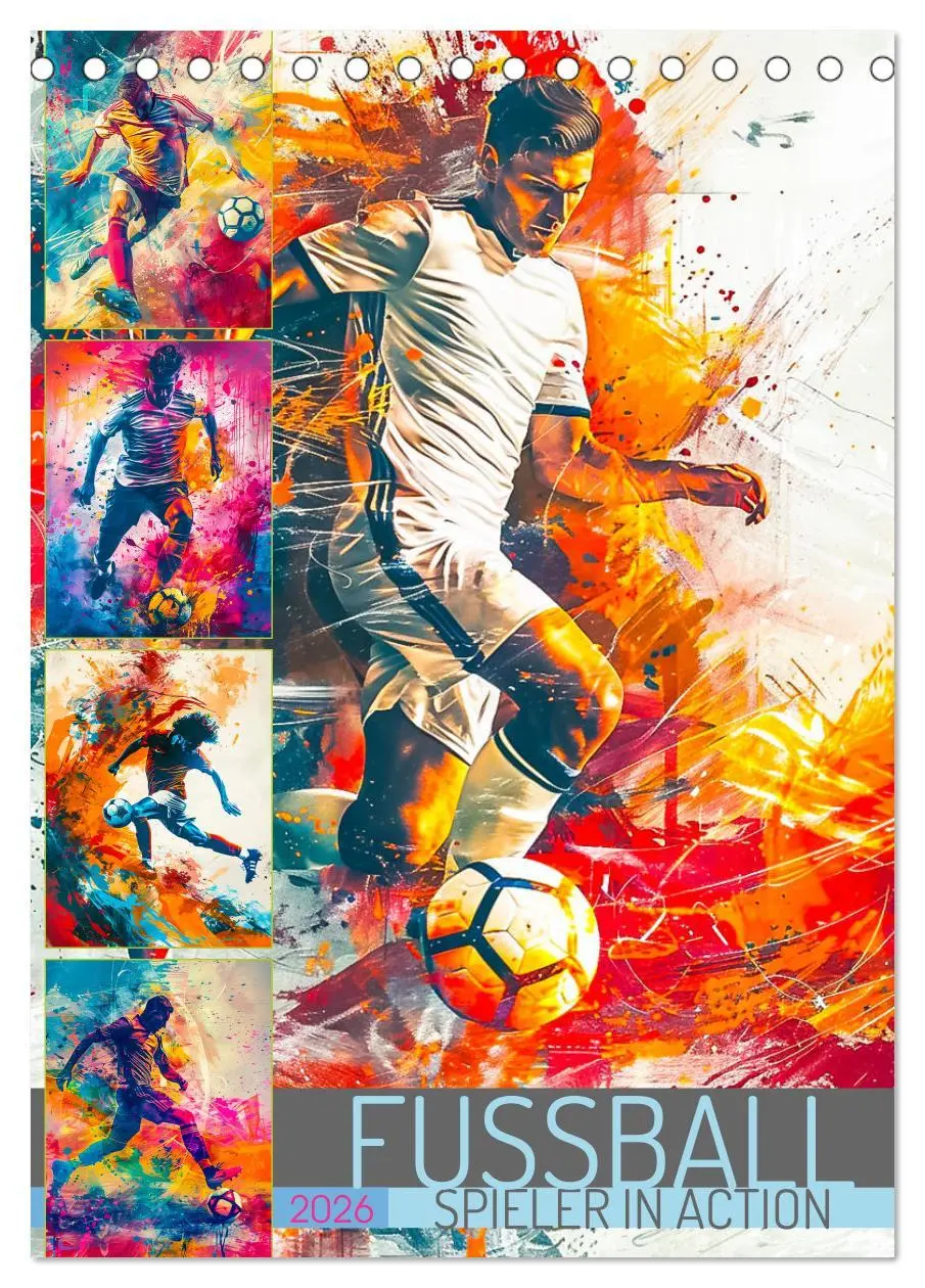 Cover: 9783516260007 | Fussball - Spieler in Action (Tischkalender 2026 DIN A5 hoch),...