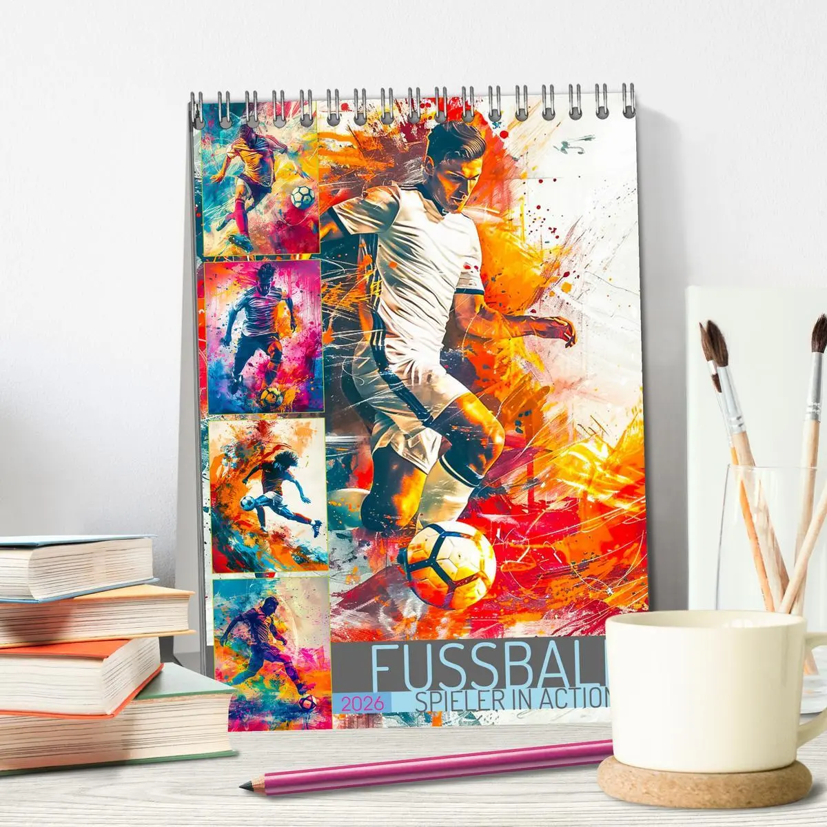 Bild: 9783516260007 | Fussball - Spieler in Action (Tischkalender 2026 DIN A5 hoch),...