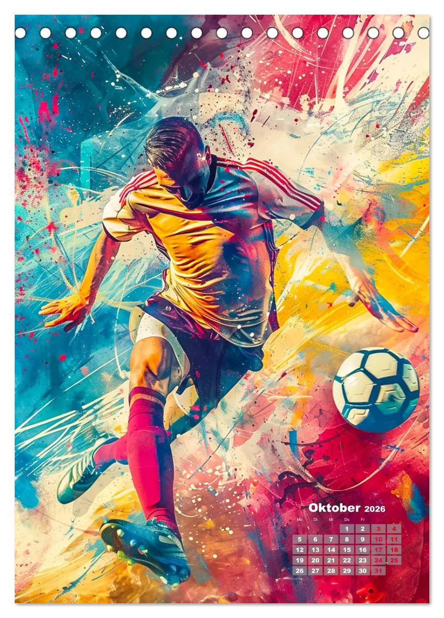 Bild: 9783516260007 | Fussball - Spieler in Action (Tischkalender 2026 DIN A5 hoch),...
