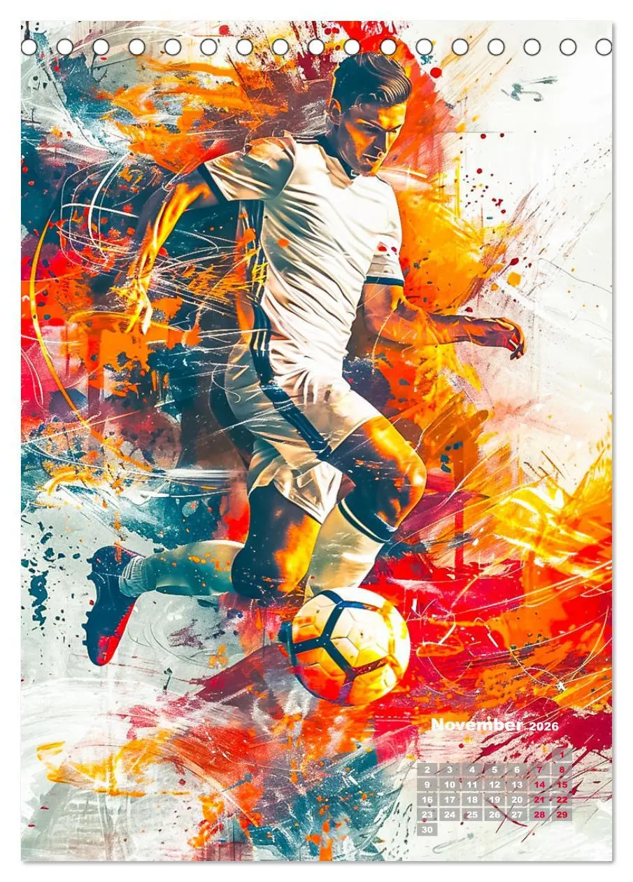 Bild: 9783516260007 | Fussball - Spieler in Action (Tischkalender 2026 DIN A5 hoch),...