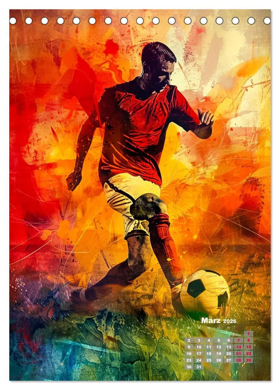 Bild: 9783516260007 | Fussball - Spieler in Action (Tischkalender 2026 DIN A5 hoch),...