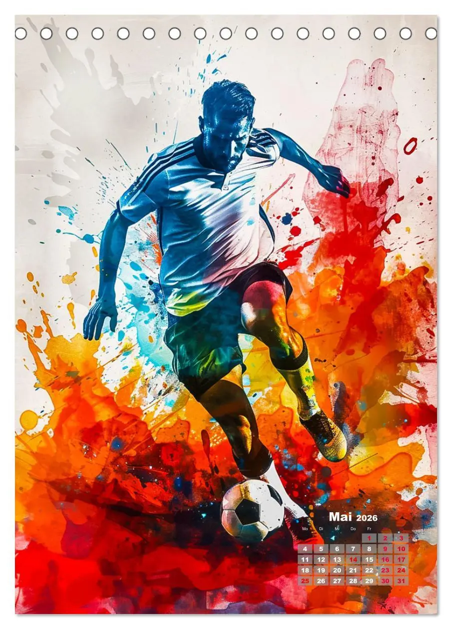 Bild: 9783516260007 | Fussball - Spieler in Action (Tischkalender 2026 DIN A5 hoch),...