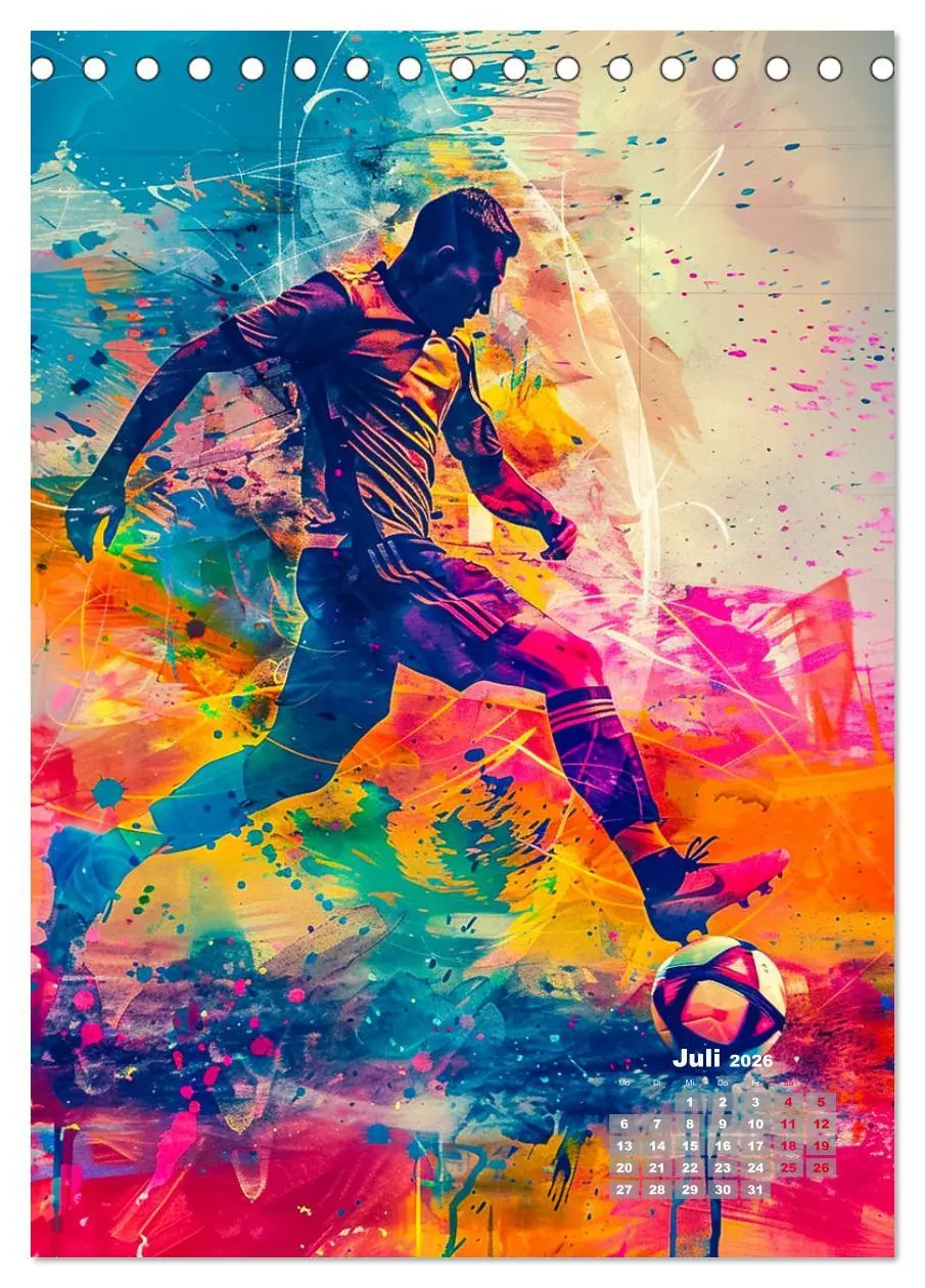 Bild: 9783516260007 | Fussball - Spieler in Action (Tischkalender 2026 DIN A5 hoch),...