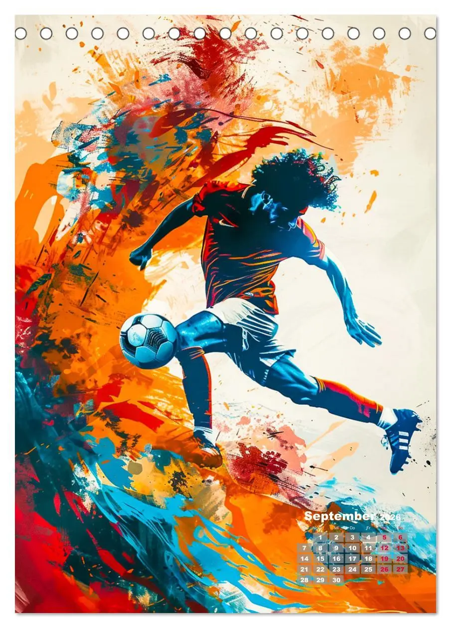 Bild: 9783516260007 | Fussball - Spieler in Action (Tischkalender 2026 DIN A5 hoch),...