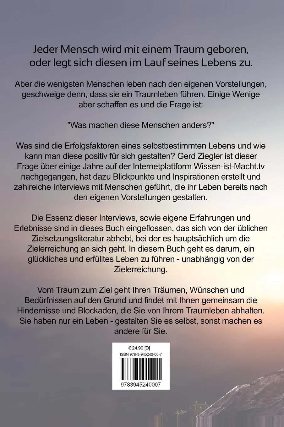 Rückseite: 9783945240007 | Vom Traum zum Ziel | Endlich nach meinen eigenen Vorstellungen leben!