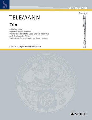 Cover: 9790001100007 | Trio Sonata In G Minor | Georg Philipp Telemann | Buch | 1986