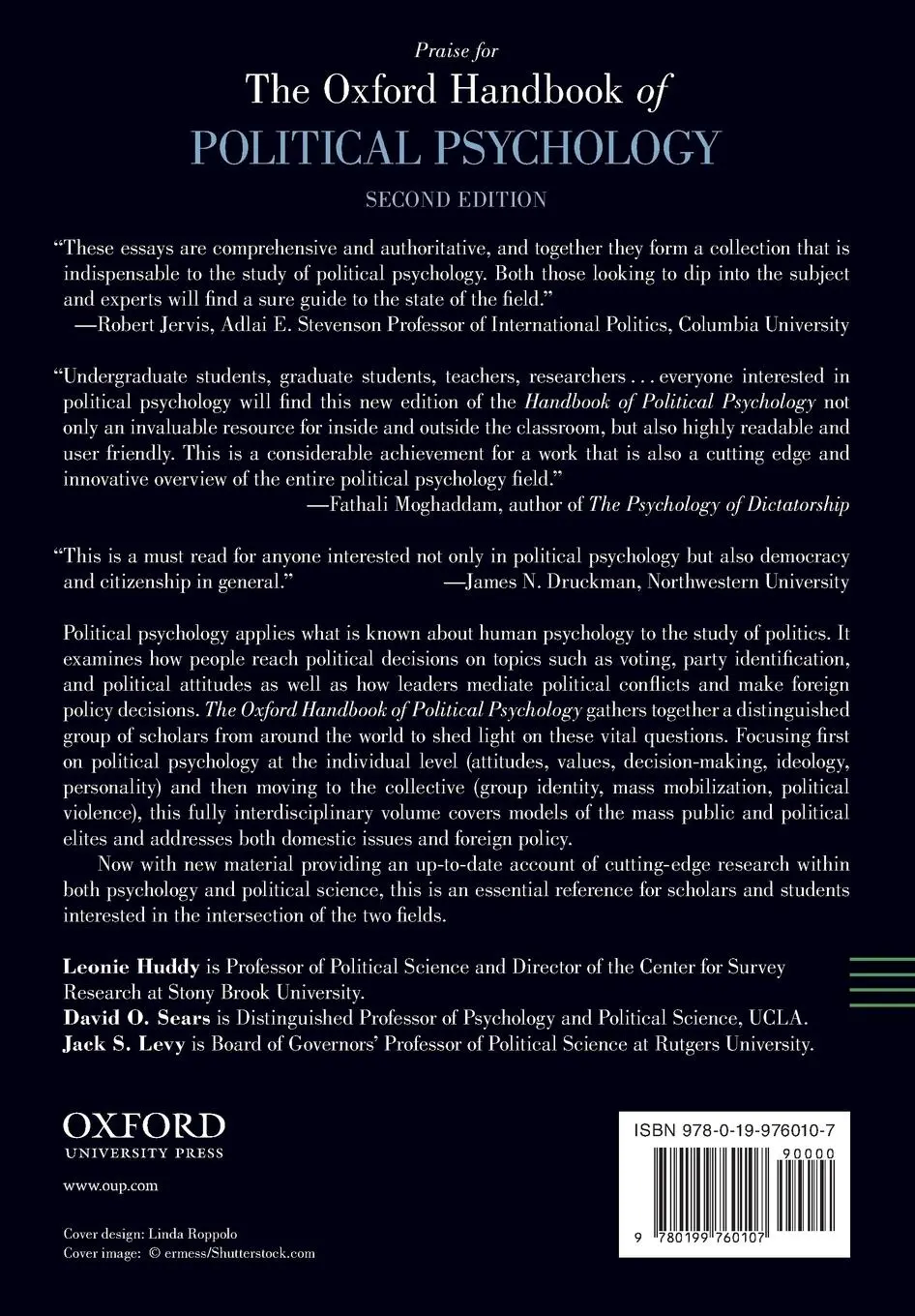 Rückseite: 9780199760107 | The Oxford Handbook of Political Psychology | Second Edition | Buch