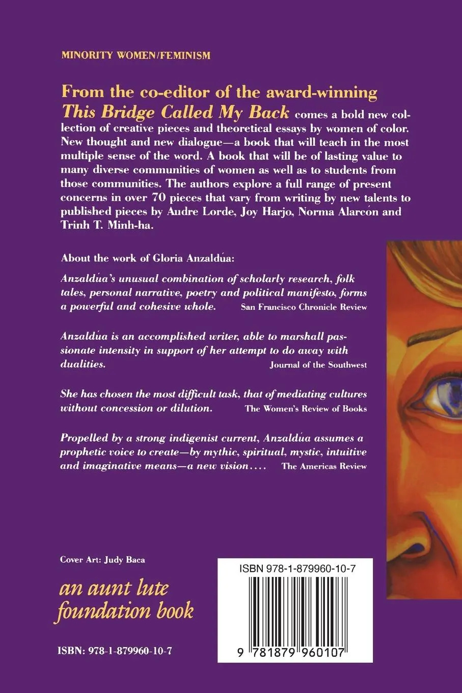 Rückseite: 9781879960107 | Making Face, Making Soul/Haciendo Caras | Gloria Anzaldúa | Buch