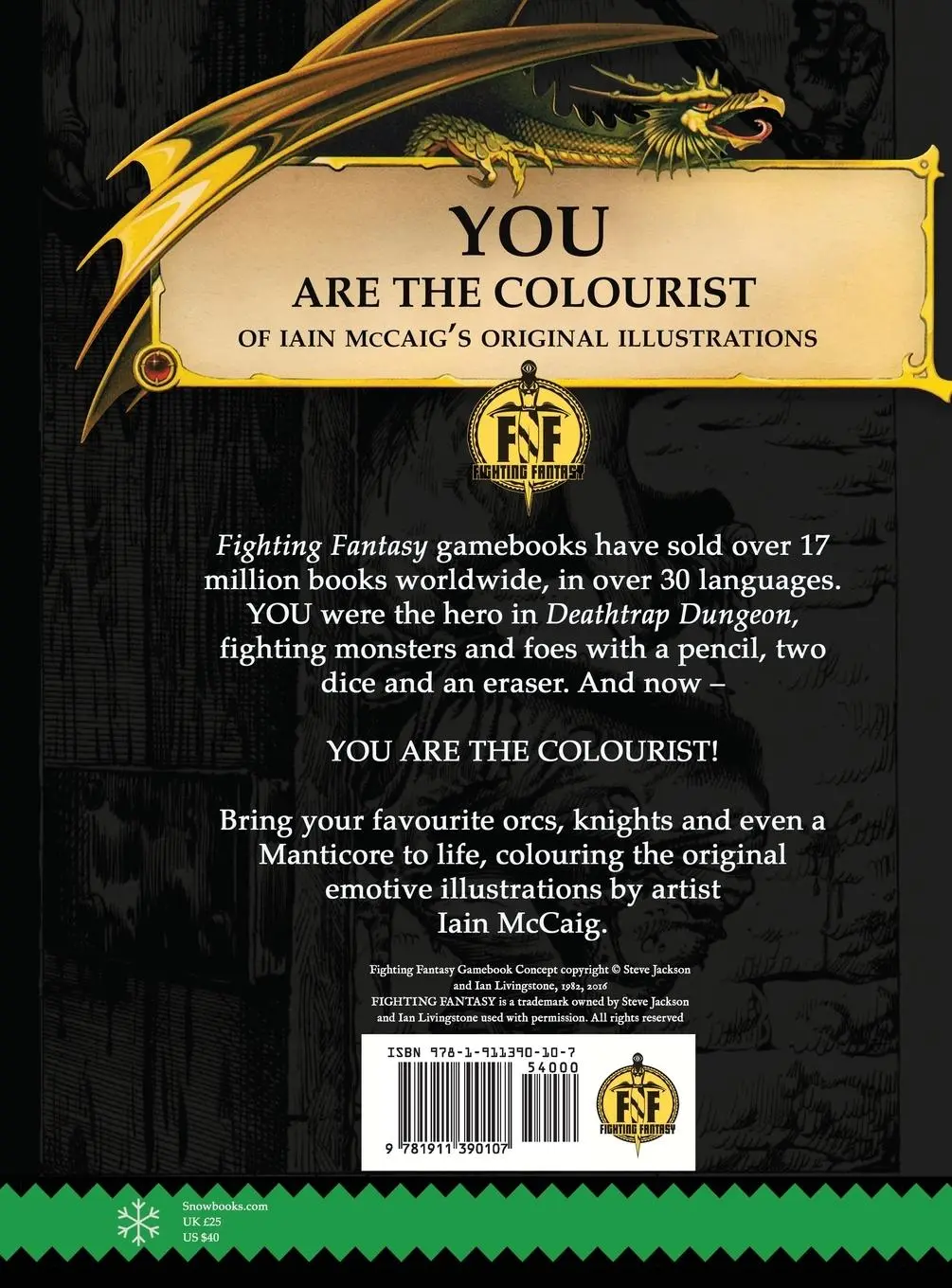 Rückseite: 9781911390107 | Deathtrap Dungeon Colouring Book | Ian Livingstone | Buch | Englisch