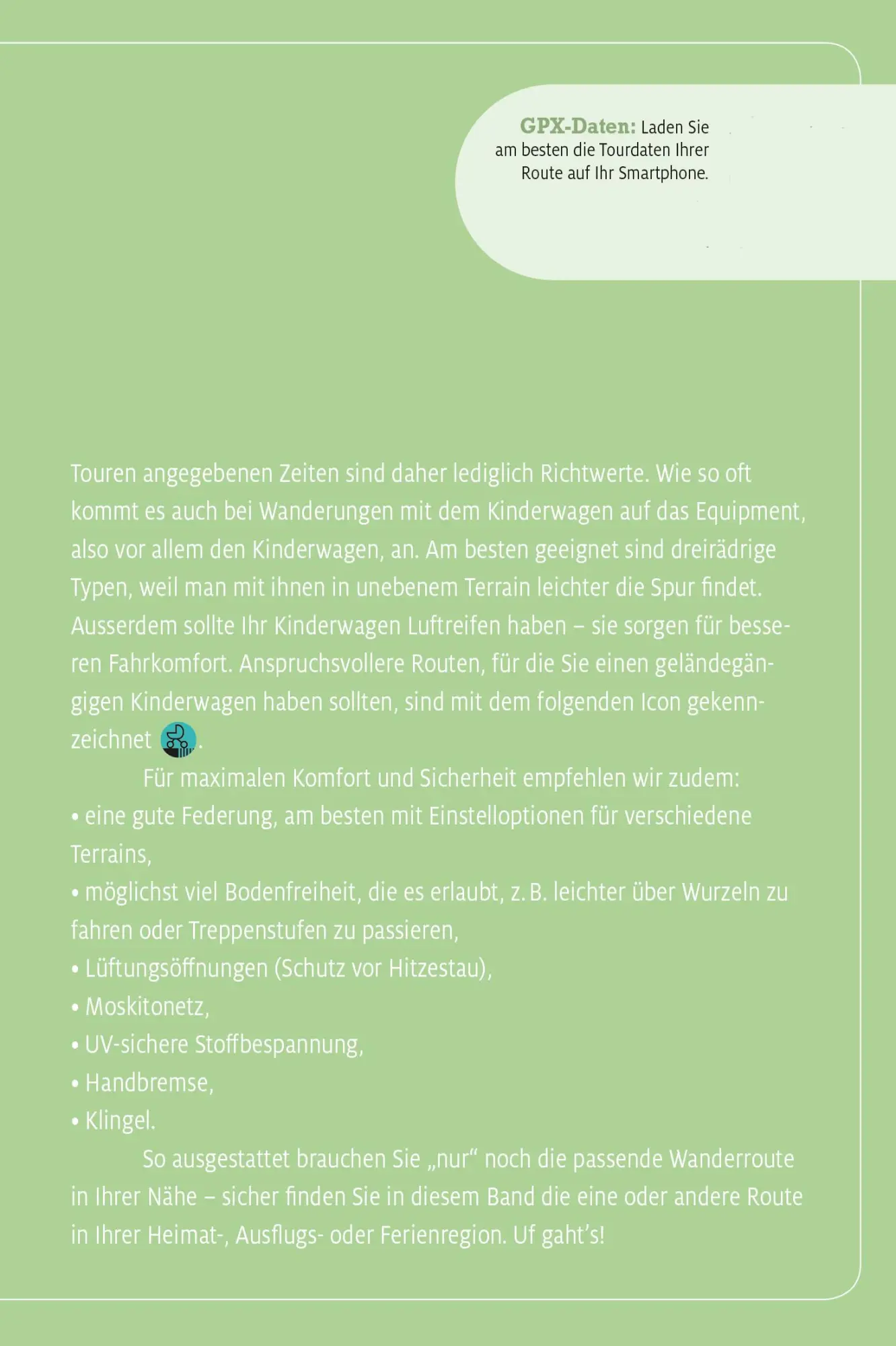 Bild: 9783259300107 | Kümmerly+Frey Erlebnis Schweiz Wandern mit Kinderwagen - Wanderführer