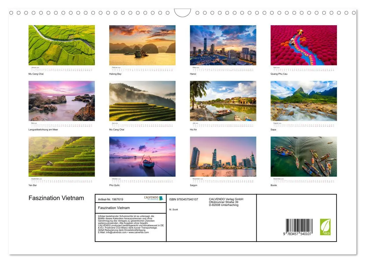Bild: 9783457540107 | Faszination Vietnam (Wandkalender 2026 DIN A3 quer), CALVENDO...
