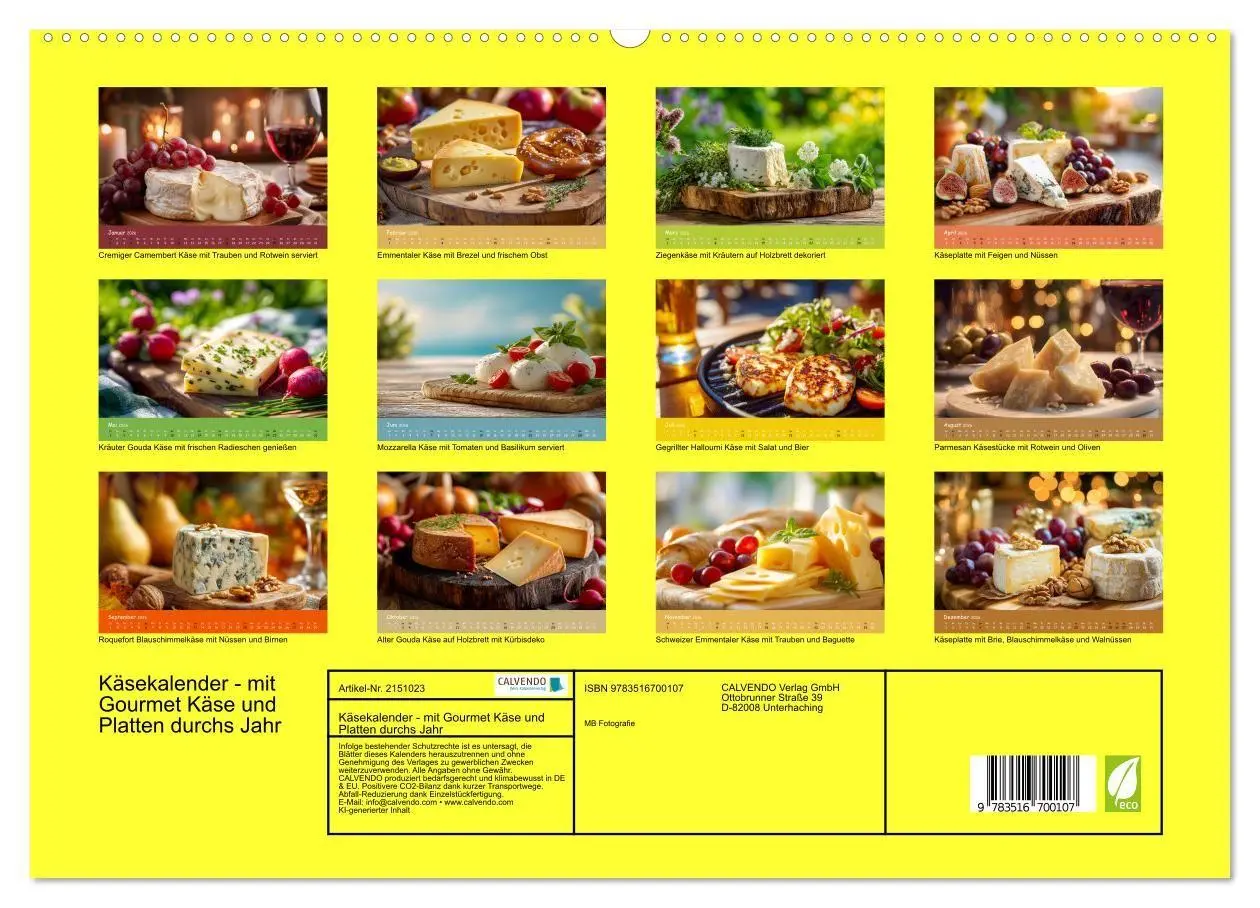 Bild: 9783516700107 | Käsekalender - mit Gourmet Käse und Platten durchs Jahr...