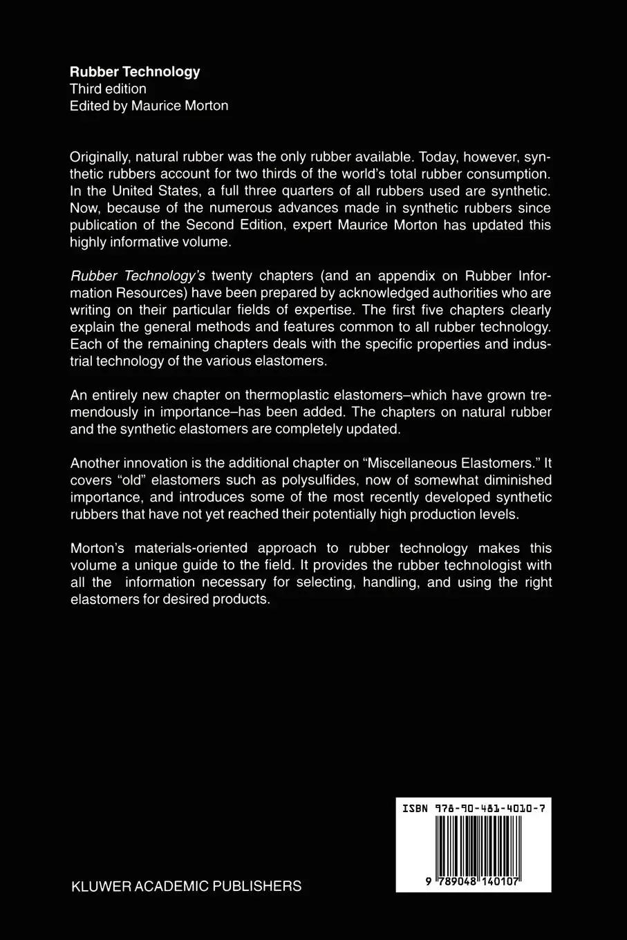 Rückseite: 9789048140107 | Rubber Technology | M. Morton | Taschenbuch | x | Englisch | 2010