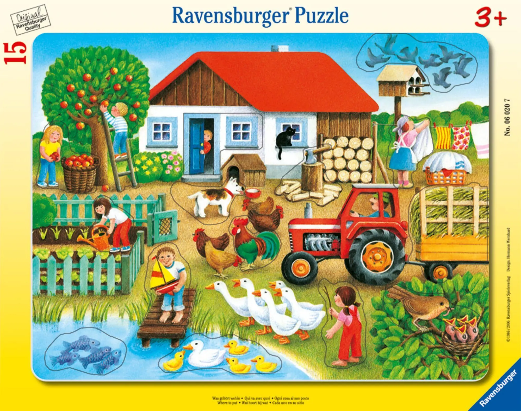 Cover: 4005556060207 | Was gehört wohin. Puzzle mit 15 Teilen | Spiel | Rahmenpuzzle | 06020