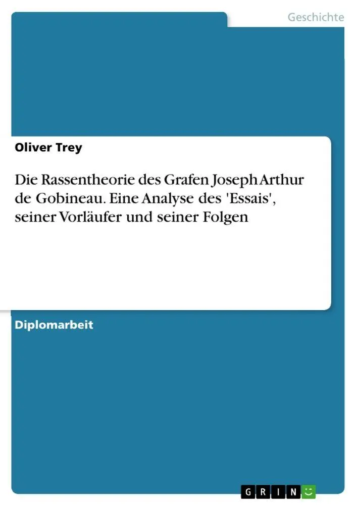 Cover: 9783638700207 | Die Rassentheorie des Grafen Joseph Arthur de Gobineau. Eine...