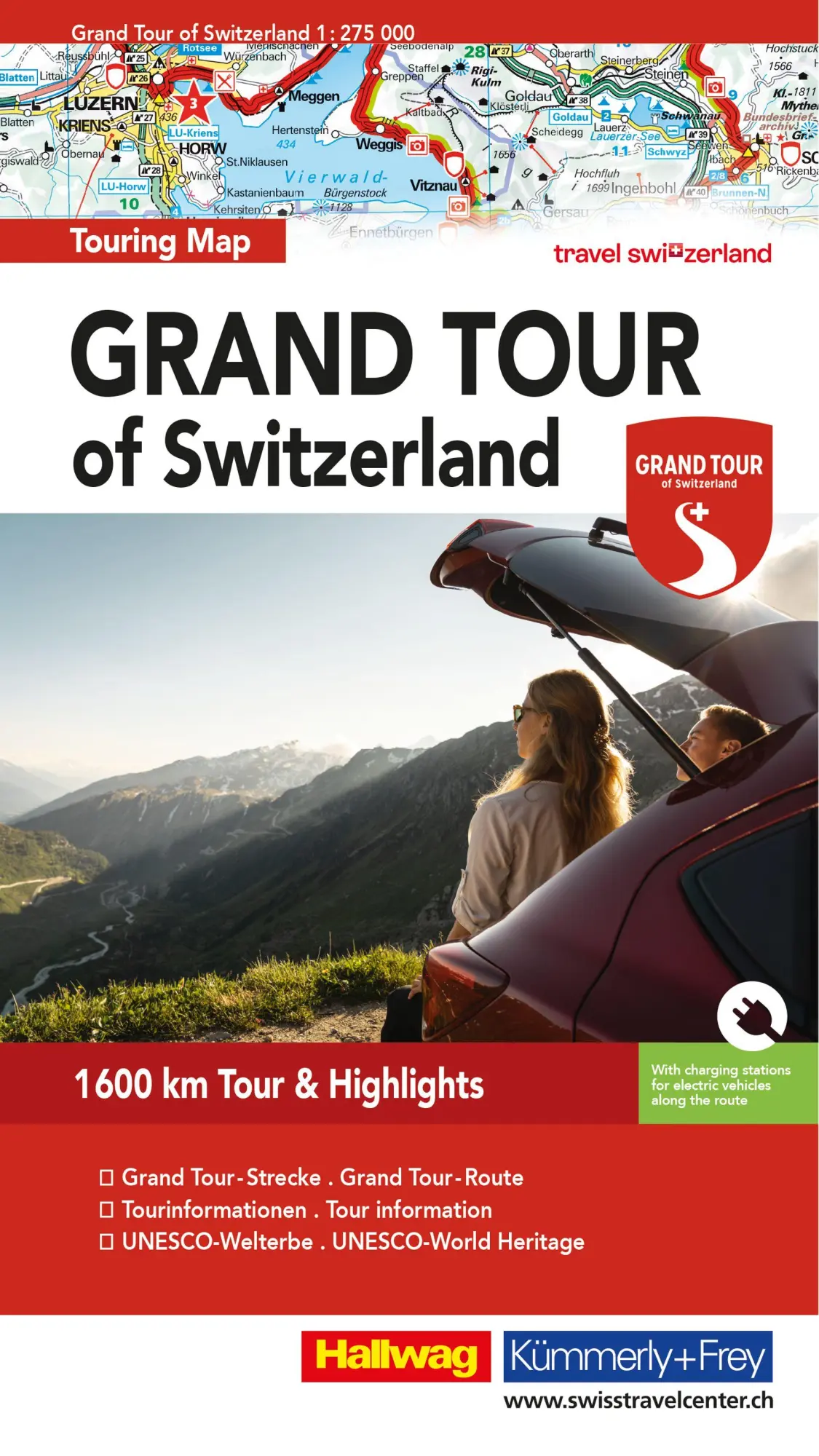 Cover: 9783828330207 | Hallwag Strassenkarte Grand Tour of Switzerland Map 1:275.000 | 2025