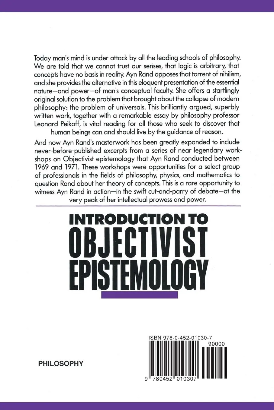 Rückseite: 9780452010307 | Introduction to Objectivist Epistemology | Expanded Second Edition