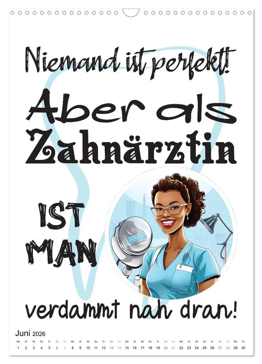 Bild: 9783516300307 | Zahnarztsprüche (Wandkalender 2026 DIN A3 hoch), CALVENDO...