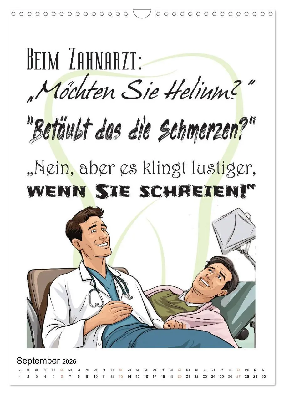 Bild: 9783516300307 | Zahnarztsprüche (Wandkalender 2026 DIN A3 hoch), CALVENDO...