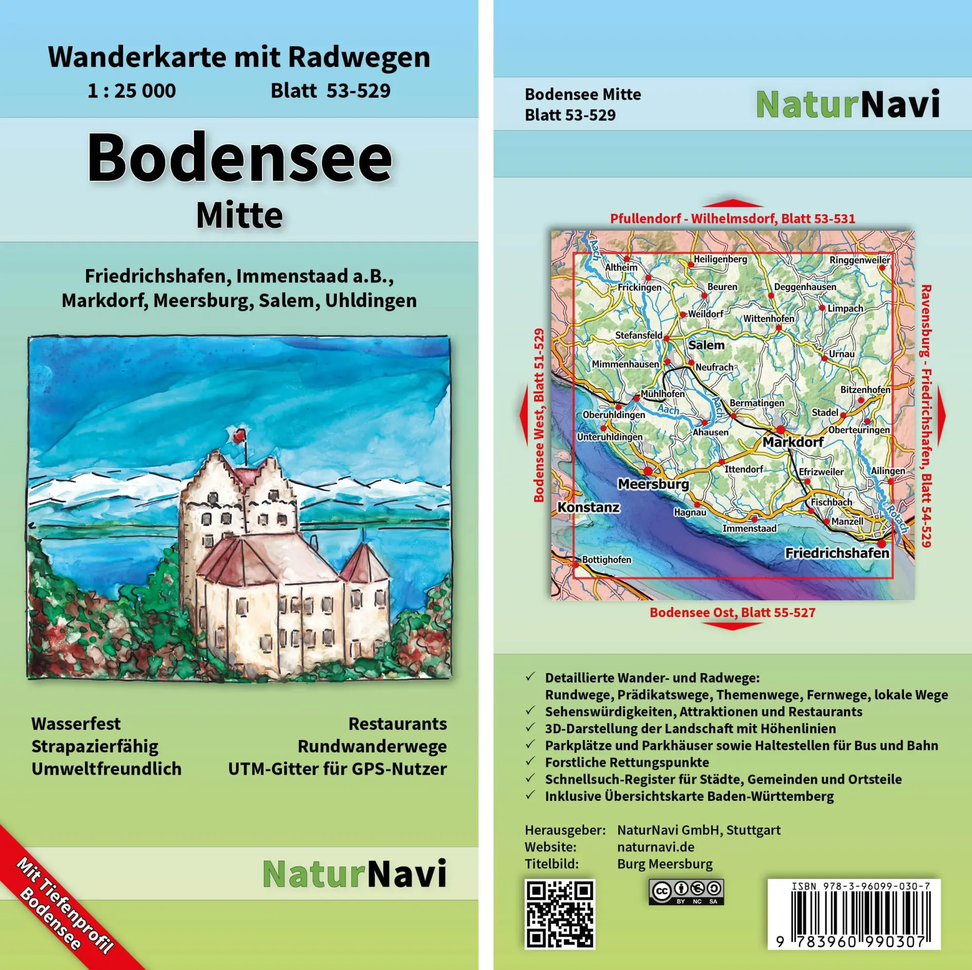 Cover: 9783960990307 | Bodensee Mitte 1 : 25 000, Blatt 53-529 | NaturNavi | (Land-)Karte