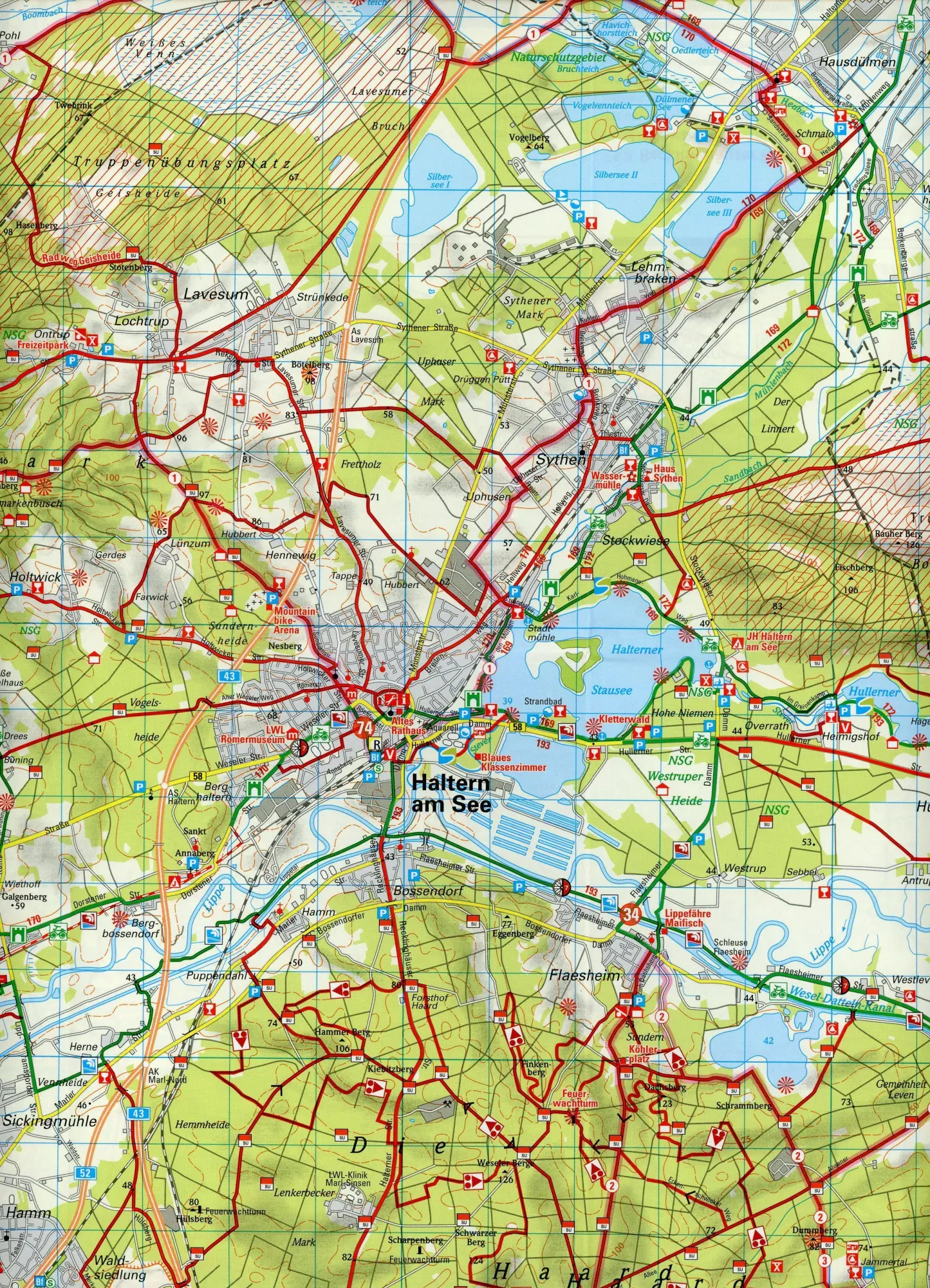 Bild: 9783969900307 | Radwanderkarte BVA Die schönsten Radtouren im Kreis Recklinghausen,...