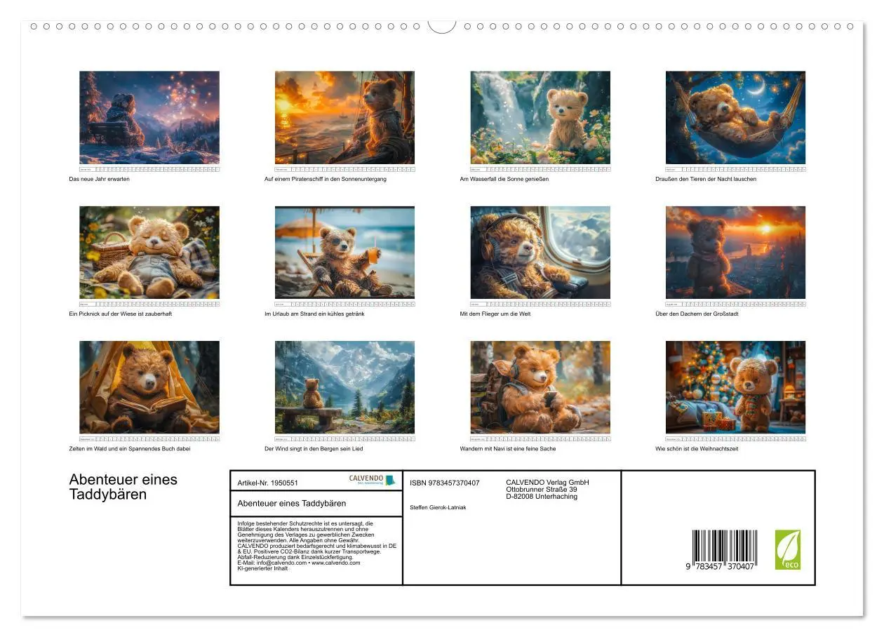 Bild: 9783457370407 | Abenteuer eines Taddybären (hochwertiger Premium Wandkalender 2026...