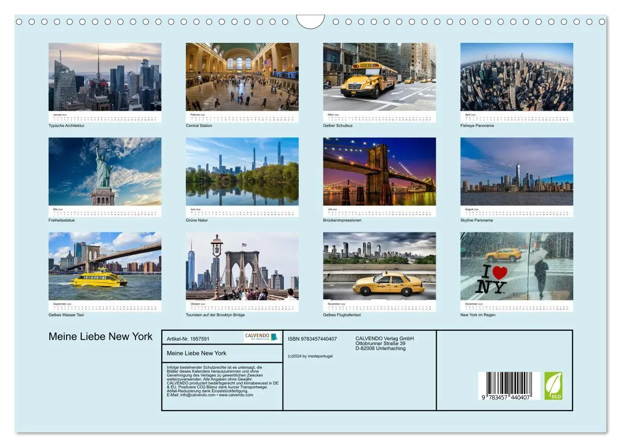 Bild: 9783457440407 | Meine Liebe New York (Wandkalender 2026 DIN A3 quer), CALVENDO...