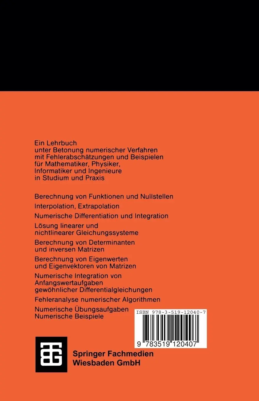 Rückseite: 9783519120407 | Praktische Mathematik | Karl Hainer | Taschenbuch | 368 S. | Deutsch