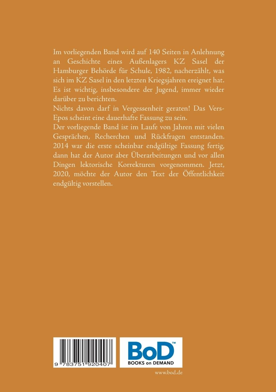 Rückseite: 9783751920407 | Sasel, Geschichte eines Außenlagers | Harald Birgfeld | Taschenbuch