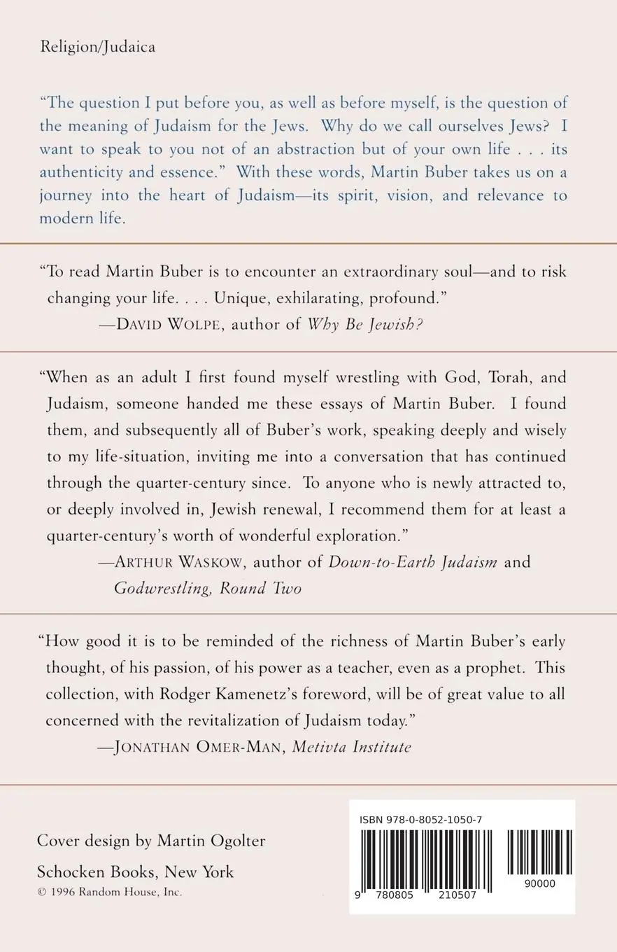 Rückseite: 9780805210507 | On Judaism | Martin Buber | Taschenbuch | 242 S. | Englisch | 1996