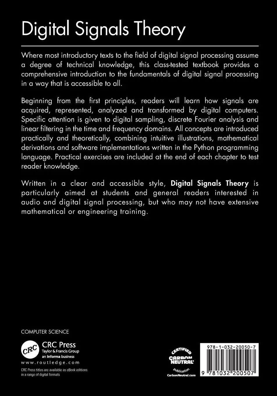Rückseite: 9781032200507 | Digital Signals Theory | Brian McFee | Taschenbuch | Englisch | 2023