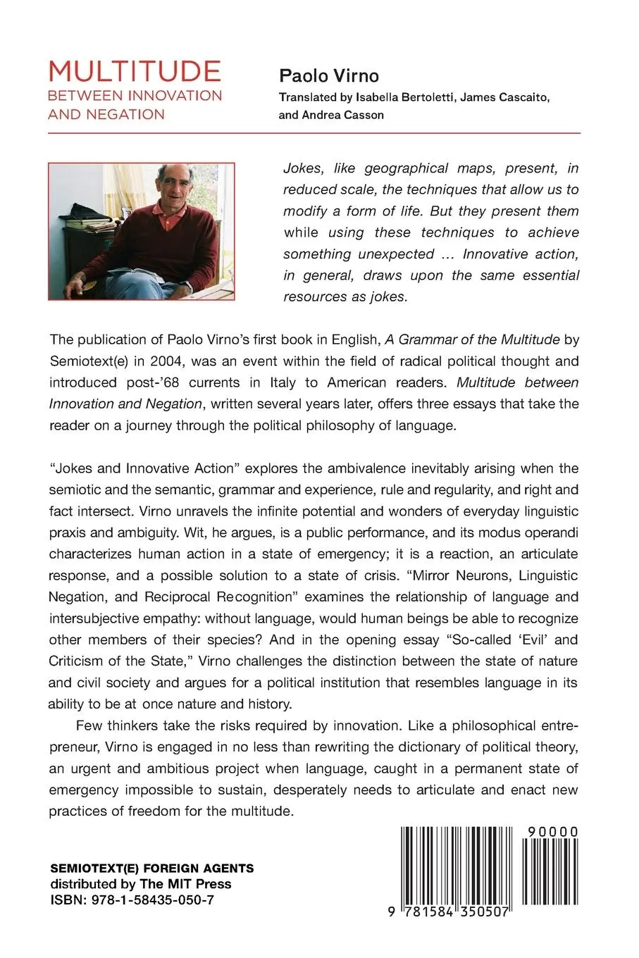 Rückseite: 9781584350507 | Multitude between Innovation and Negation | Paolo Virno | Taschenbuch