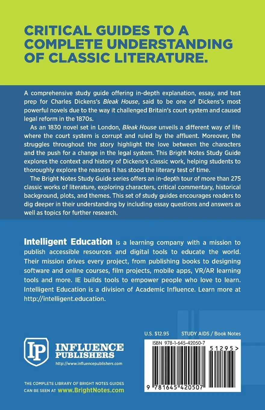 Rückseite: 9781645420507 | Study Guide to Bleak House by Charles Dickens | Taschenbuch | Englisch