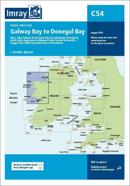 Cover: 9781786790507 | C54 Galway Bay to Donegal Bay | Imray C Series | (Land-)Karte | 2024