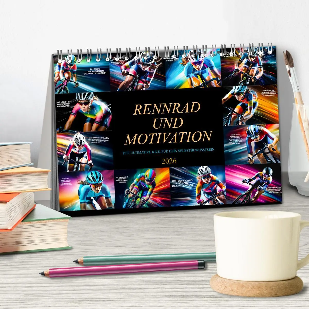 Bild: 9783457500507 | Rennrad und Motivation (Tischkalender 2026 DIN A5 quer), CALVENDO...