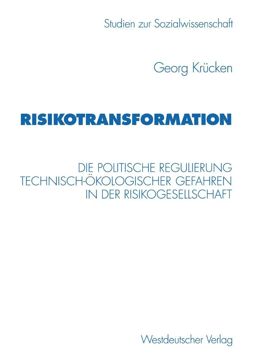 Cover: 9783531130507 | Risikotransformation | Georg Krücken | Taschenbuch | 272 S. | Deutsch