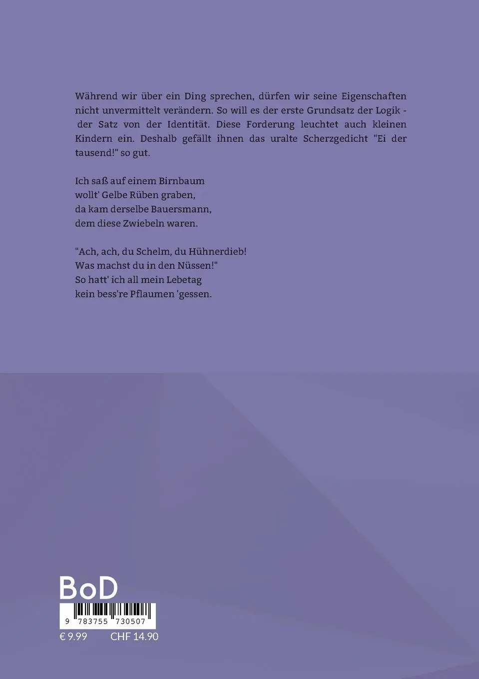 Rückseite: 9783755730507 | Ein Honigfaden der Logik | Die Grundbegriffe von der heiteren Seite