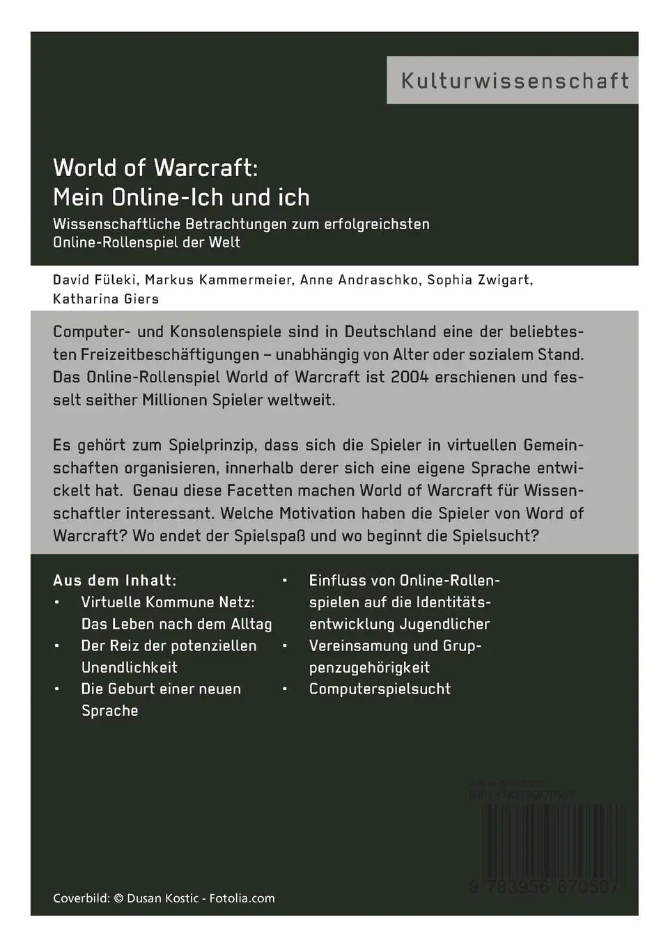 Rückseite: 9783956870507 | World of Warcraft: Mein Online-Ich und ich | David Füleki (u. a.)