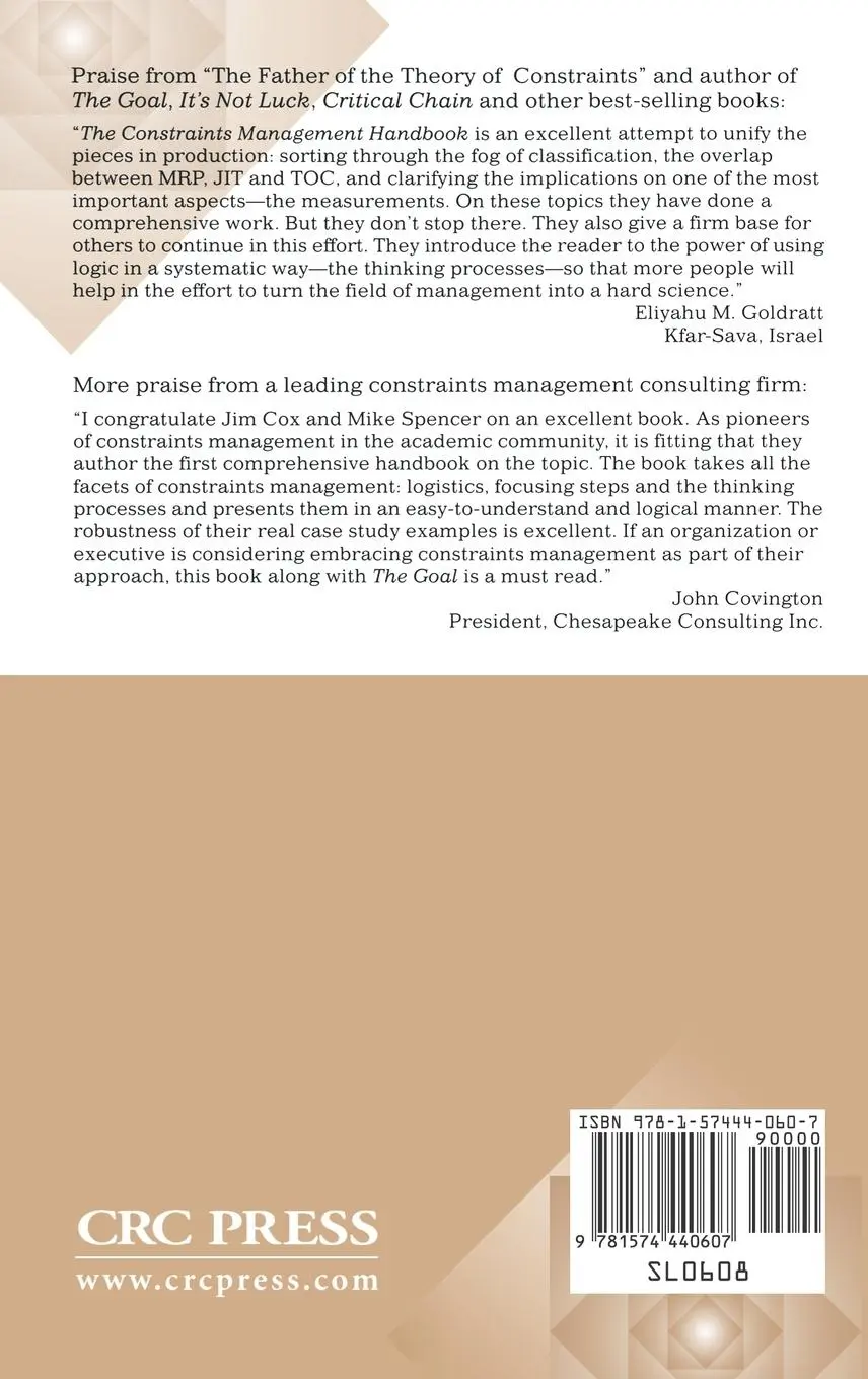 Rückseite: 9781574440607 | The Constraints Management Handbook Ntal Information | Cox (u. a.)