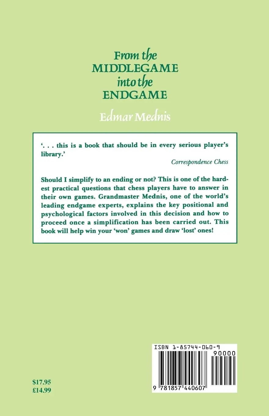 Rückseite: 9781857440607 | From Middlegame to Endgame | Edmar Mednis | Taschenbuch | Englisch